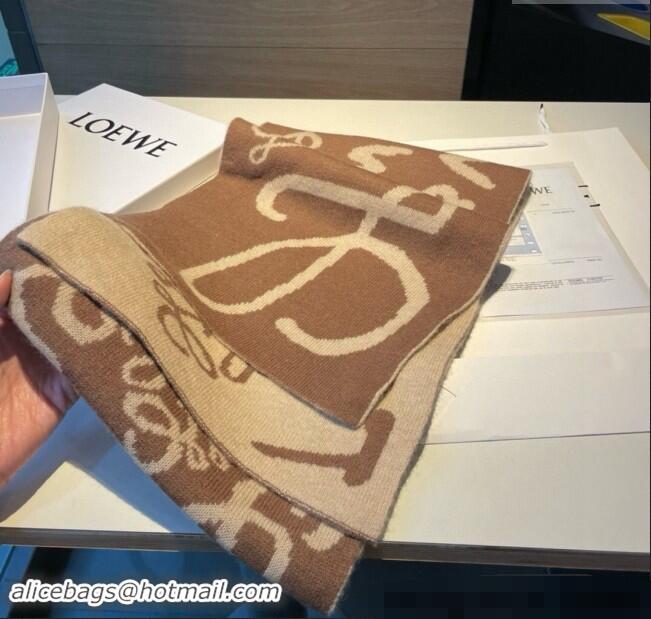 Popular Style Loewe Anagram Cashmere Long Scarf 30x190cm 1128 Beige 2024