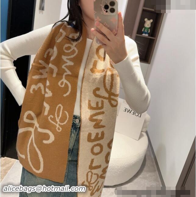 Popular Style Loewe Anagram Cashmere Long Scarf 30x190cm 1128 Beige 2024