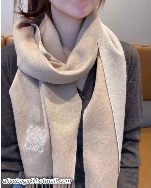 Buy Classic Loewe Scarf In Wool And Cashmere 28x180cm L8922 Beige