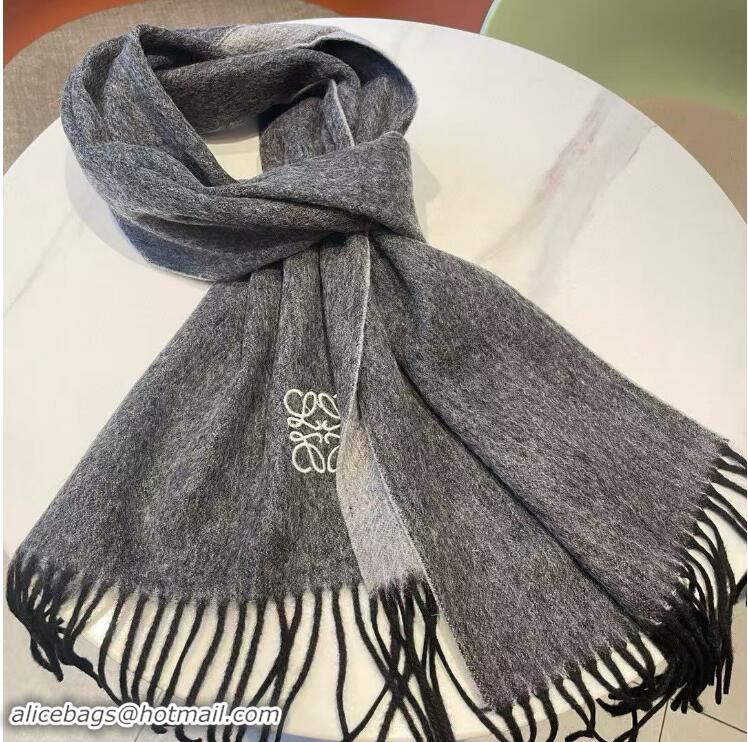 Modern Classic Loewe Scarf In Wool And Cashmere 28x180cm L8922 Black