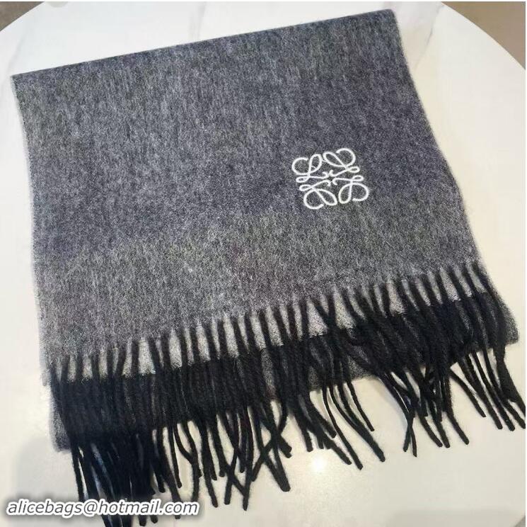 Modern Classic Loewe Scarf In Wool And Cashmere 28x180cm L8922 Black