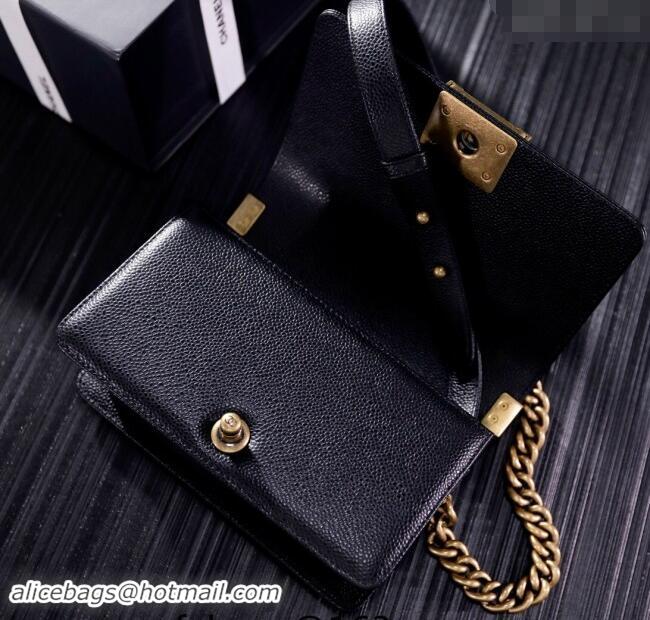 Inexpensive Chanel Grained Calfskin Small Classic Le Boy Flap Bag A67085 Dark Blue