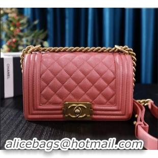 Top Quality Chanel Grained Calfskin Small Classic Le Boy Flap Bag A67085 Pink