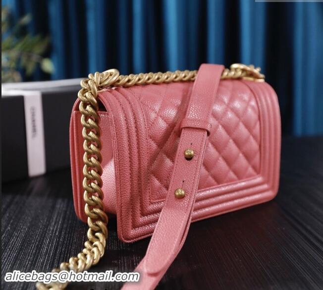 Top Quality Chanel Grained Calfskin Small Classic Le Boy Flap Bag A67085 Pink