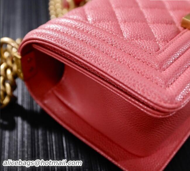 Top Quality Chanel Grained Calfskin Small Classic Le Boy Flap Bag A67085 Pink