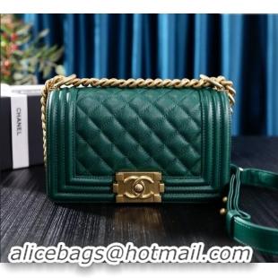 New Design Chanel Grained Calfskin Small Classic Le Boy Flap Bag A67085 Green