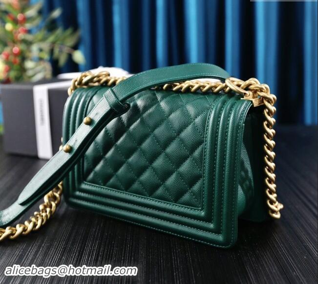 New Design Chanel Grained Calfskin Small Classic Le Boy Flap Bag A67085 Green