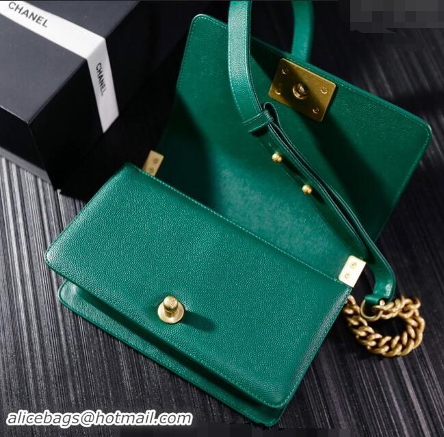 New Design Chanel Grained Calfskin Small Classic Le Boy Flap Bag A67085 Green