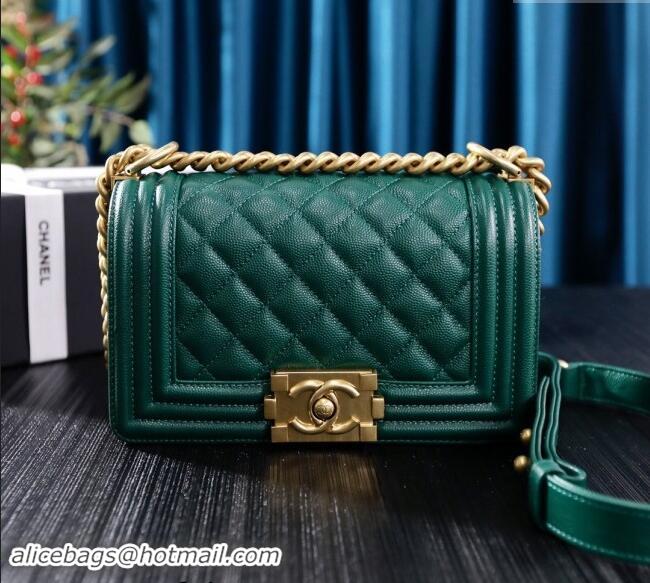 New Design Chanel Grained Calfskin Small Classic Le Boy Flap Bag A67085 Green