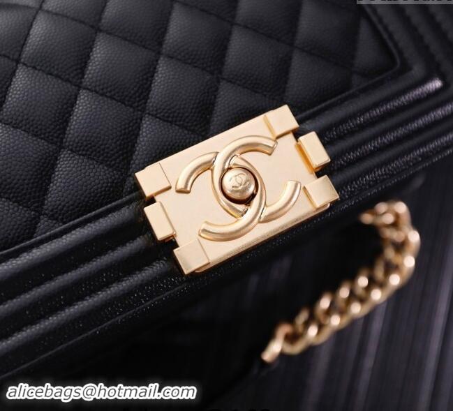 Super Quality Chanel Grained Calfskin Small Classic Le Boy Flap Bag A67085 Black/Gold