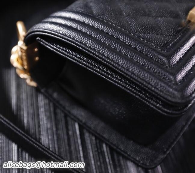 Super Quality Chanel Grained Calfskin Small Classic Le Boy Flap Bag A67085 Black/Gold