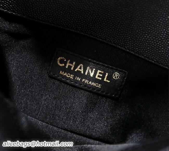 Super Quality Chanel Grained Calfskin Small Classic Le Boy Flap Bag A67085 Black/Gold