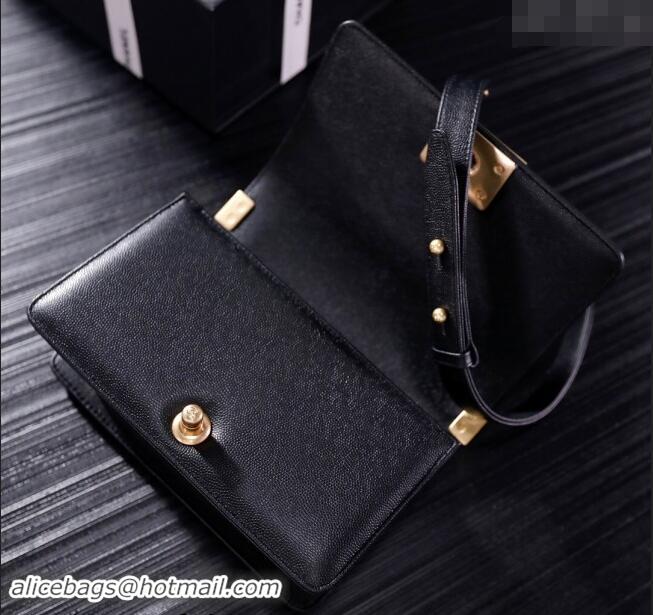 Super Quality Chanel Grained Calfskin Small Classic Le Boy Flap Bag A67085 Black/Gold