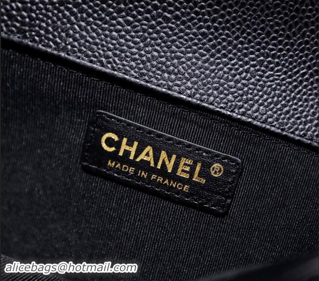 Promotional Chanel Grained Calfskin Medium Classic Le Boy Flap Bag A67086 Black/Gold