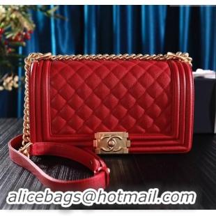 Top Design Chanel Grained Calfskin Medium Classic Le Boy Flap Bag A67086 Red