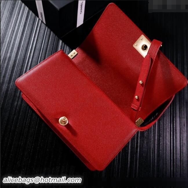 Top Design Chanel Grained Calfskin Medium Classic Le Boy Flap Bag A67086 Red