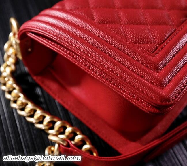 Top Design Chanel Grained Calfskin Medium Classic Le Boy Flap Bag A67086 Red