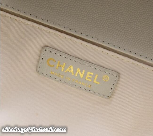 Most Popular Chanel Grained Calfskin Medium Classic Le Boy Flap Bag A67086 White