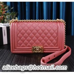 Grade Quality Chanel Grained Calfskin Medium Classic Le Boy Flap Bag A67086 Pink