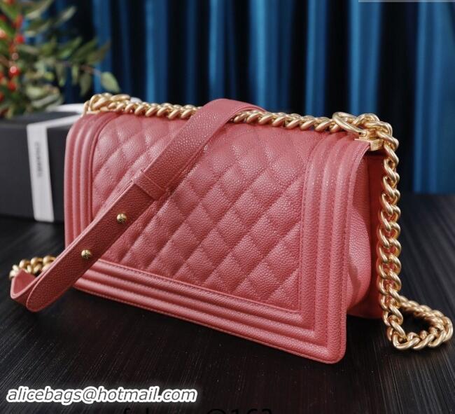 Grade Quality Chanel Grained Calfskin Medium Classic Le Boy Flap Bag A67086 Pink