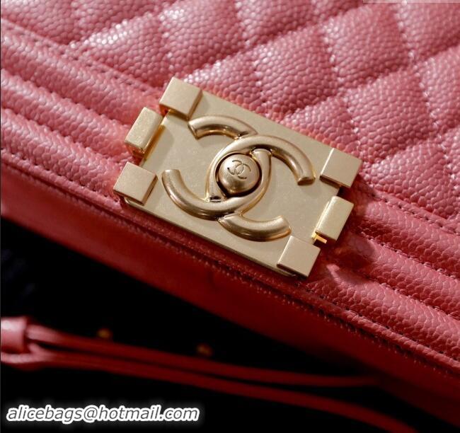 Grade Quality Chanel Grained Calfskin Medium Classic Le Boy Flap Bag A67086 Pink