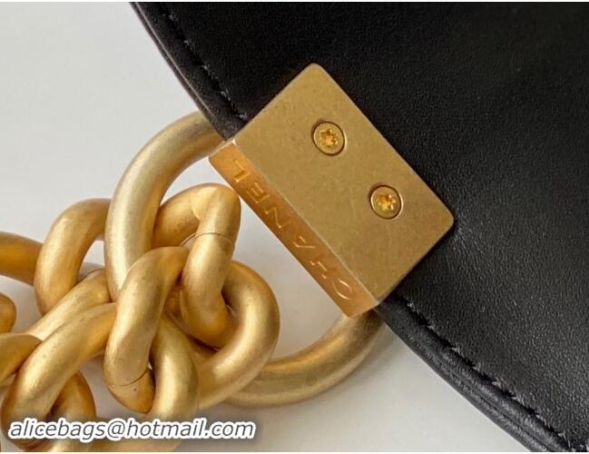 Big Discount Chanel Original Calfskin Leather Small Boy Flap Bag AS2630 Black/Gold Top Quality