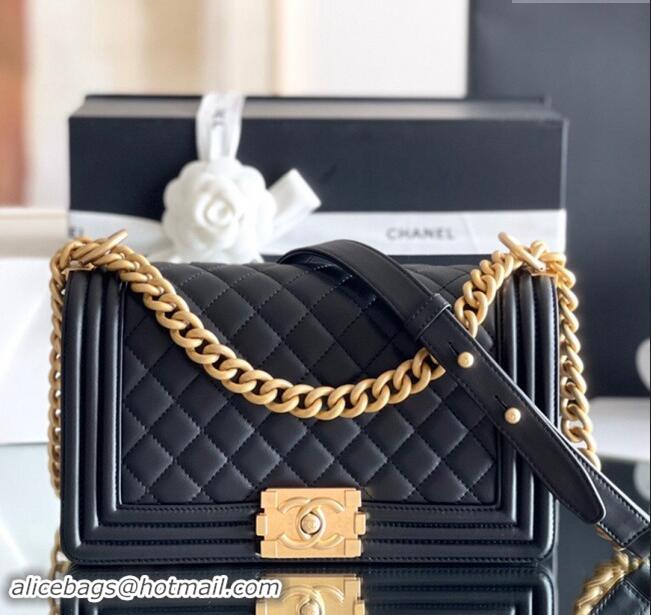 Promotional Chanel Original Calfskin Leather Medium Boy Flap Bag AS2631 Black/Gold Top Quality