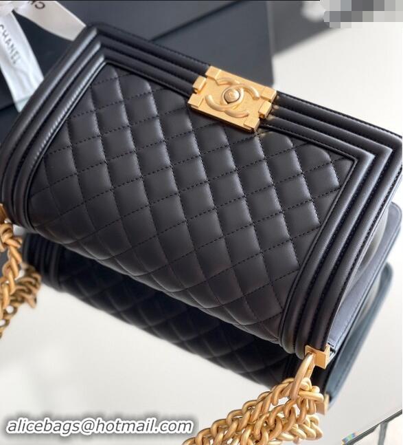 Promotional Chanel Original Calfskin Leather Medium Boy Flap Bag AS2631 Black/Gold Top Quality