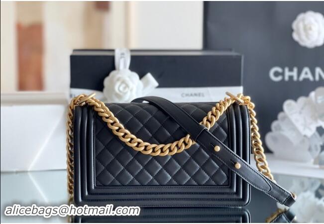 Promotional Chanel Original Calfskin Leather Medium Boy Flap Bag AS2631 Black/Gold Top Quality