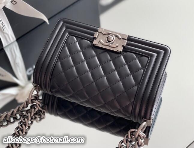 Discount Chanel Original Calfskin Leather Small Boy Flap Bag AS2630 Black/Silver 2023 Top Quality