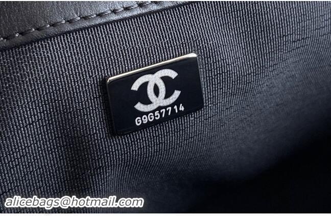 Discount Chanel Original Calfskin Leather Small Boy Flap Bag AS2630 Black/Silver 2023 Top Quality