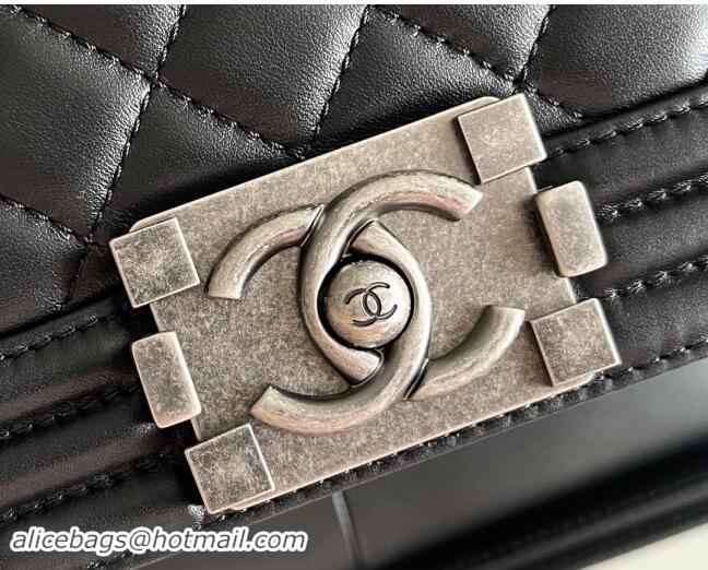 Luxurious Chanel Original Calfskin Leather Medium Boy Flap Bag AS2631 Black/Silver 2023 Top Quality