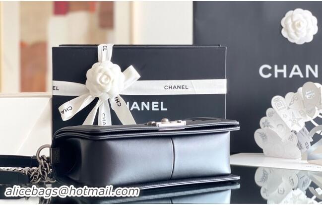 Luxurious Chanel Original Calfskin Leather Medium Boy Flap Bag AS2631 Black/Silver 2023 Top Quality