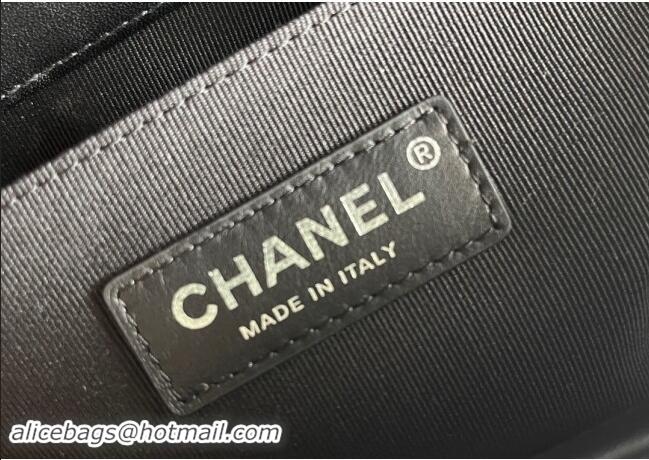 Discount Chanel Original Calfskin Leather Chevron Small Boy Flap Bag AS2630 Black/Silver 2023 Top Quality