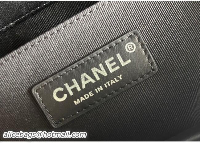 Luxury Cheap Chanel Original Calfskin Leather Chevron Medium Boy Flap Bag AS2631 Black/Silver 2023 Top Quality