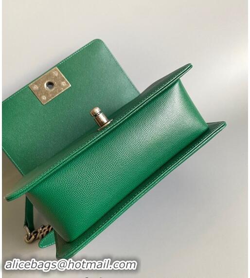 Luxury Discount Chanel Chevron Grained Calfskin Small Classic Le Boy Flap Bag A67085 Green