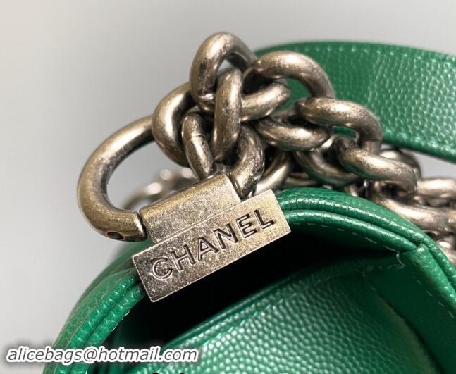 Luxury Discount Chanel Chevron Grained Calfskin Small Classic Le Boy Flap Bag A67085 Green