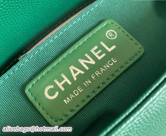 Luxury Discount Chanel Chevron Grained Calfskin Small Classic Le Boy Flap Bag A67085 Green