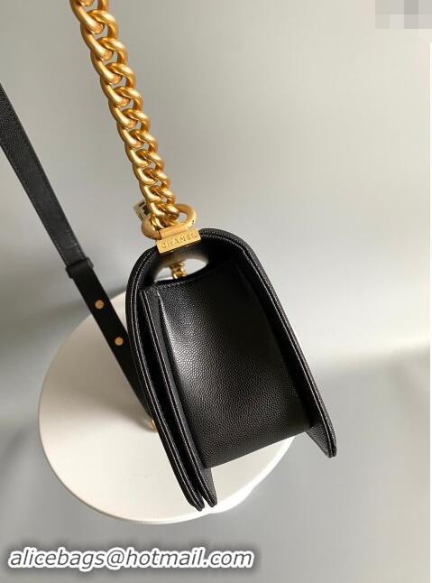 Affordable Price Chanel Boy Chanel Handbag with Handle in Grained Shiny Calfskin A94804 Black 2023