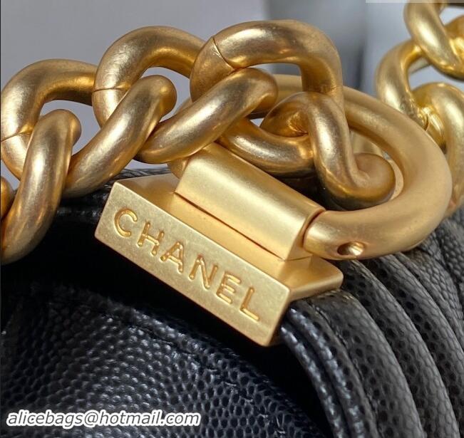 Best Quality Chanel Small Boy Chanel Handbag with Handle in Grained Calfskin A94805 Black