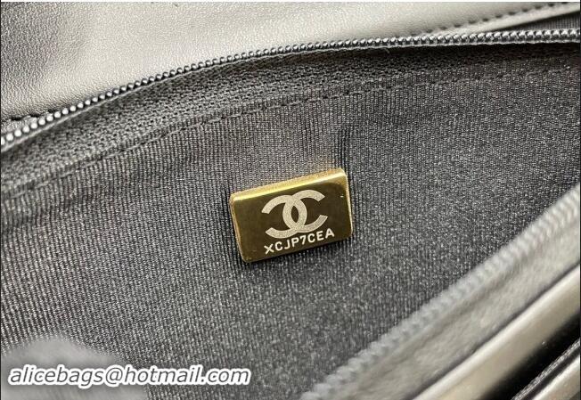 Luxury Cheap Chanel Grained Calfskin Boy Chanel Wallet On Chain Bag WOC A7062 Black/Gold