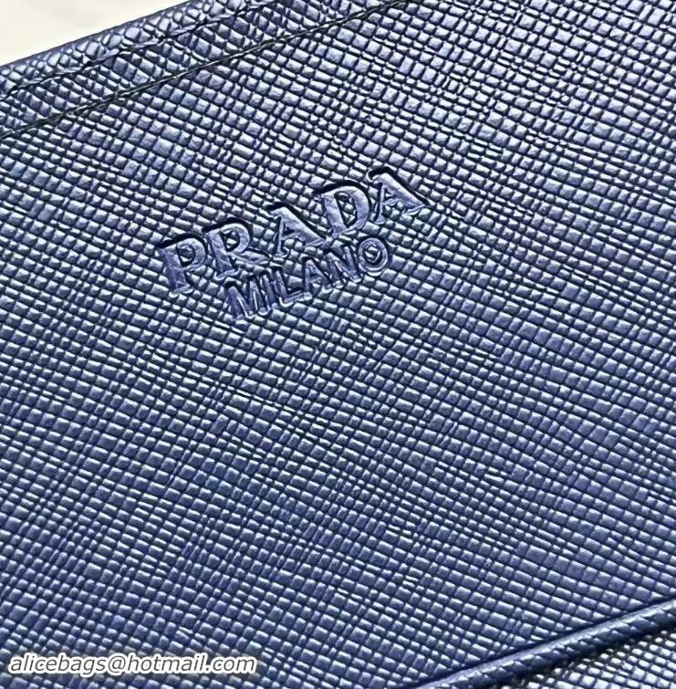 Top Design Prada Large Saffiano Leather Wallet 1MH132 Blue