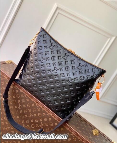 Top Design Louis Vuitton Coussin Hobo MM Bag in Monogram Leather M12068 Black 2024