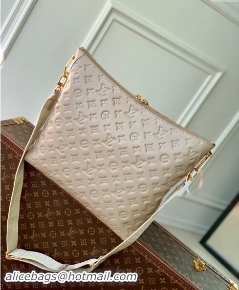 Top Design Louis Vuitton Coussin Hobo MM Bag in Monogram Leather M12071 Galeta Grey 2024