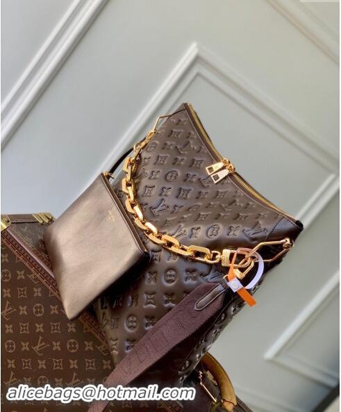 Well Crafted Louis Vuitton Coussin Hobo MM Bag in Monogram Leather M12072 Chocolate Brown 2024