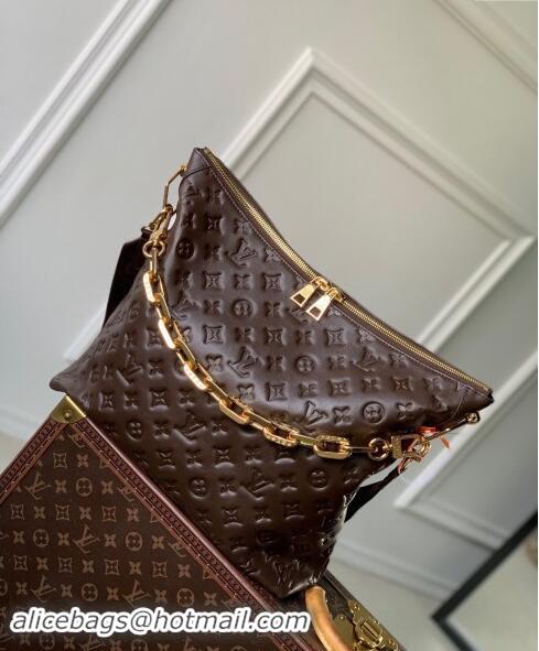 Well Crafted Louis Vuitton Coussin Hobo MM Bag in Monogram Leather M12072 Chocolate Brown 2024