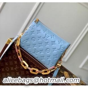 Grade Quality Louis Vuitton Coussin BB Bag in Monogram Puffy Lambskin M24338 Light Blue 2024