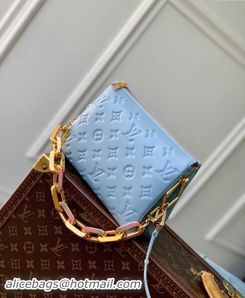 Grade Quality Louis Vuitton Coussin BB Bag in Monogram Puffy Lambskin M24338 Light Blue 2024