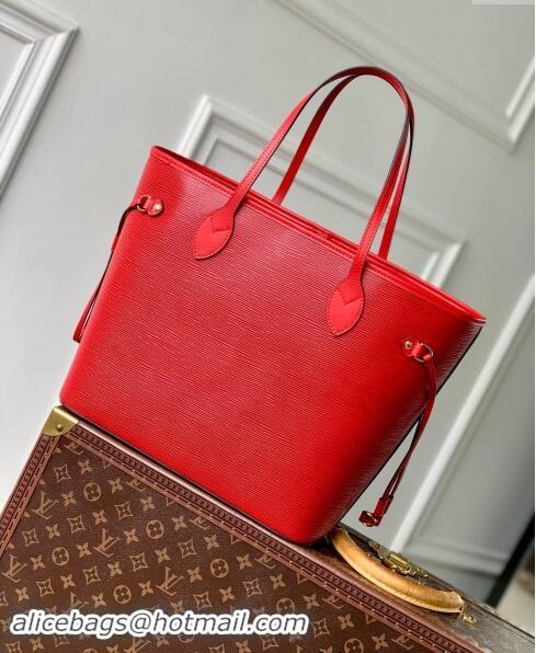 Low Price Louis Vuitton Epi Leather Neverfull MM Tote Bag M12755 Red 2024