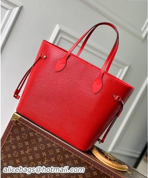 Low Price Louis Vuitton Epi Leather Neverfull MM Tote Bag M12755 Red 2024